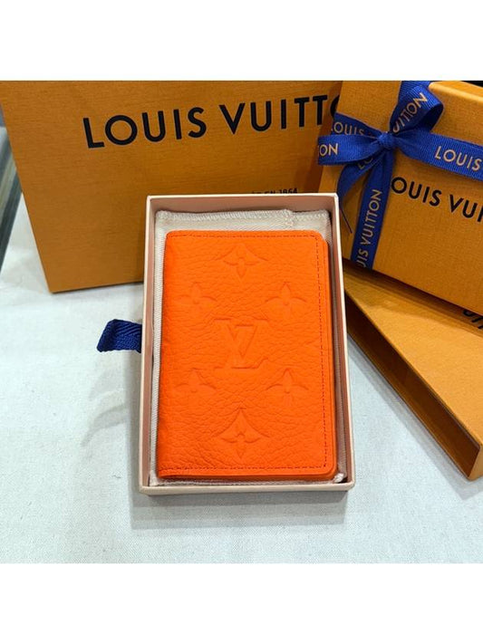 Cowhide Torillon Leather Pocket Card Holder Orange - LOUIS VUITTON - BALAAN 1