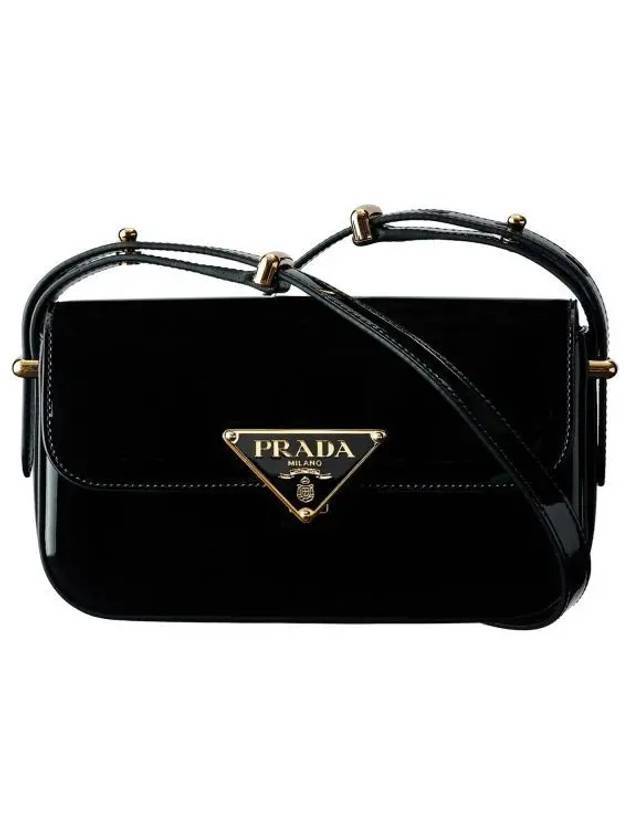 Patent Leather Shoulder Bag Black - PRADA - BALAAN 1