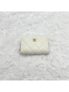 Classic zipper card wallet white gold caviar internal logo AP0216 - CHANEL - BALAAN 1