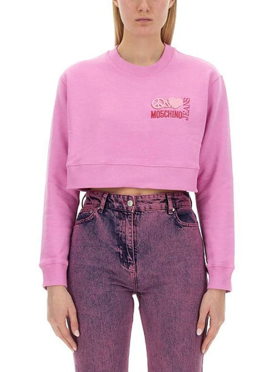 long sleeve t-shirt 17188757 1239 PINK - MOSCHINO - BALAAN 2