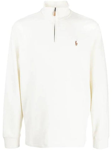 ESTATE Half Zipper Cotton Sweatshirt Off White - POLO RALPH LAUREN - BALAAN 1