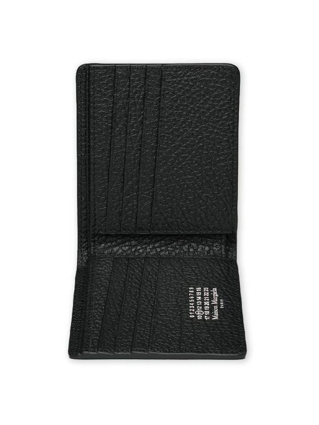 Stitched Leather Bifold Half Wallet Black - MAISON MARGIELA - BALAAN 4