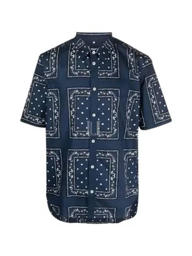 La Chemise Melo Paisley Bandana Short Sleeve Shirt Navy - JACQUEMUS - BALAAN 2