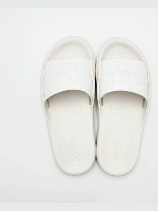 Tiger Logo Rubber Slippers White - KENZO - BALAAN 3