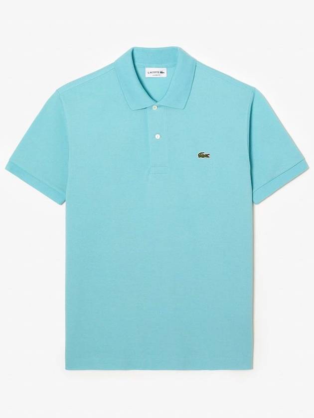 Men's Logo Classic Fit Cotton Short Sleeve Polo Shirt Blue - LACOSTE - BALAAN 4