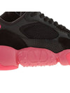 Bubble Back Mesh Suede Low Top Sneakers Black Pink - VALENTINO - BALAAN 11