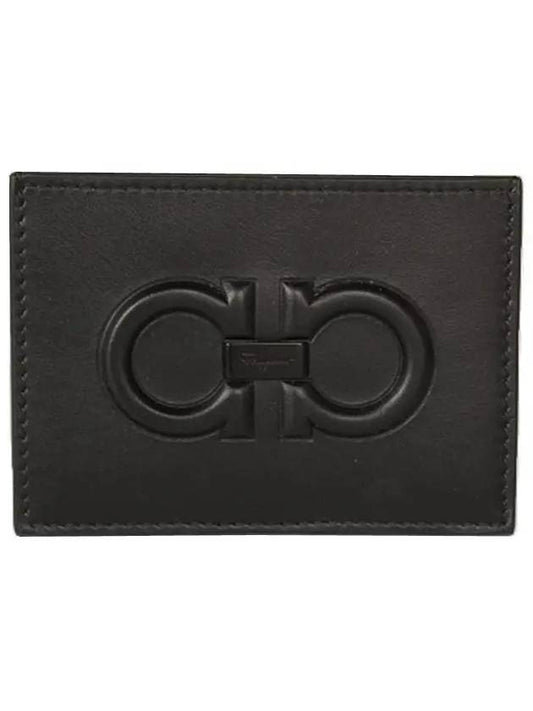 Logo Calf Leather Card Wallet Black - SALVATORE FERRAGAMO - BALAAN 2