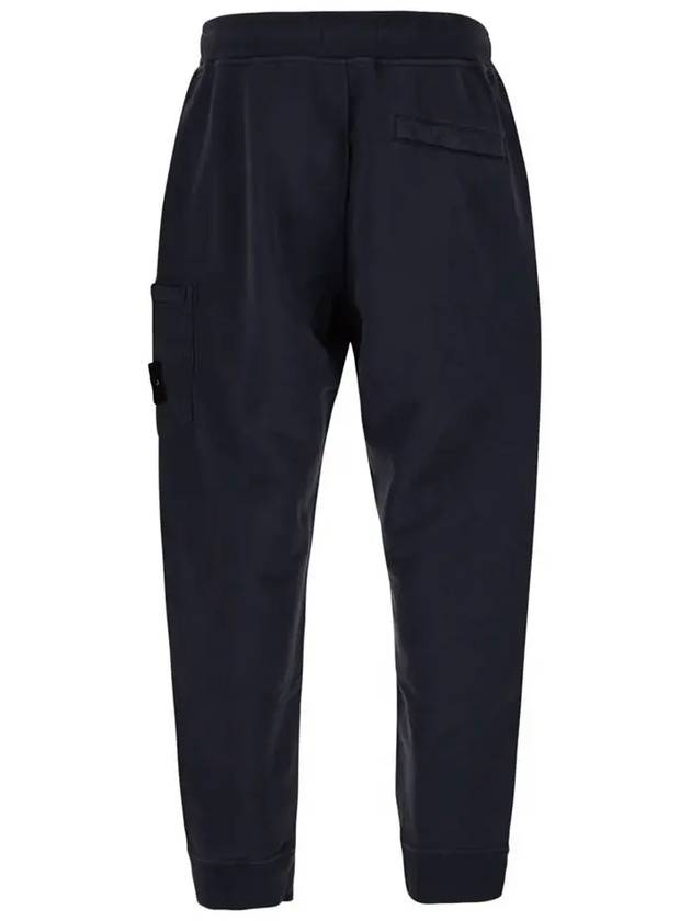 Garment Dying Cotton Fleece Track Pants Blue - STONE ISLAND - BALAAN 4