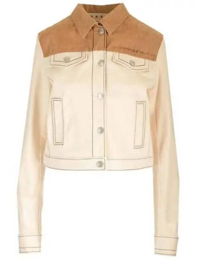 Logo Print Two-Tone Jacket Ivory - MARNI - BALAAN 2