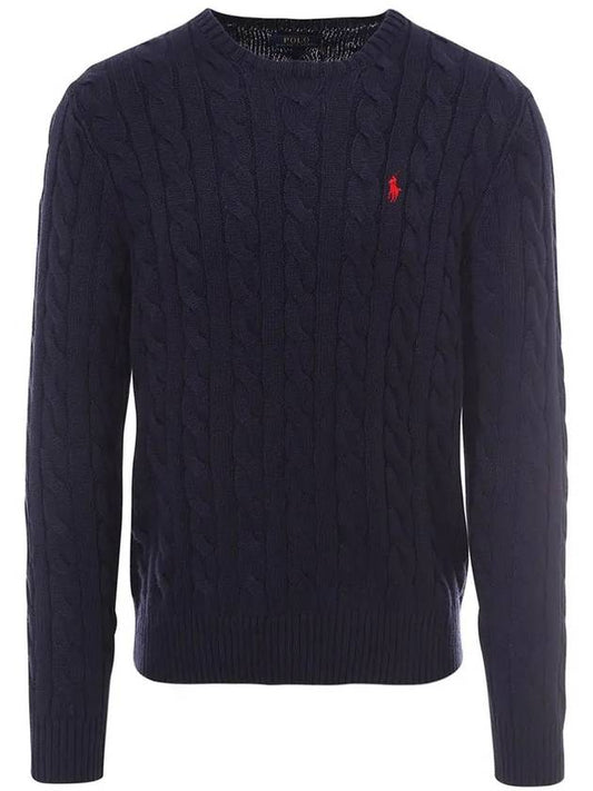 Embroidery Logo Cable Knit Top Navy - POLO RALPH LAUREN - BALAAN 2