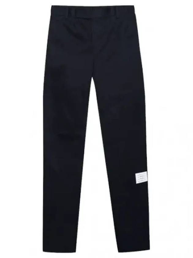 Men's Twill Unconstructed Cotton Straight Pants Navy - THOM BROWNE - BALAAN 2