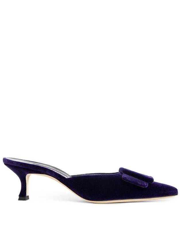 Maysale velvet buckle detail mule purple - MANOLO BLAHNIK - BALAAN 2