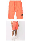 Waffen Patch  Fleece Bermuda Shorts Orange - STONE ISLAND - BALAAN 5