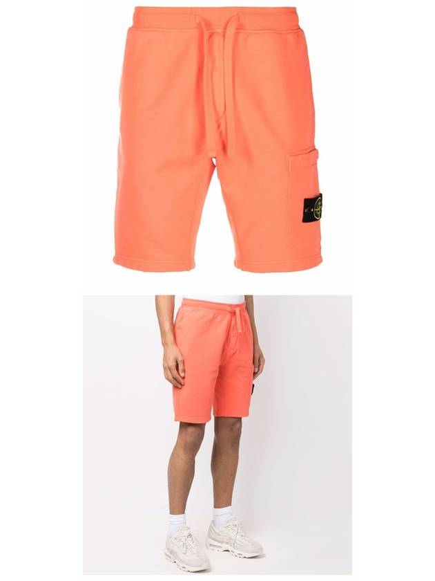 Waffen Patch  Fleece Bermuda Shorts Orange - STONE ISLAND - BALAAN 5