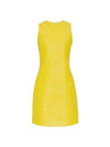 Intrecciato Leather Midi Dress Yellow - BOTTEGA VENETA - BALAAN 1