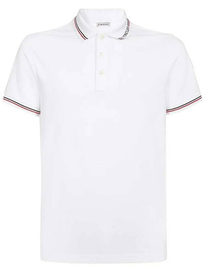 Logo Patch Short Sleeve Polo Shirt White - MONCLER - BALAAN 2