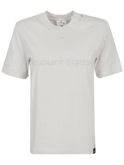 Short Sleeve T-Shirt 223JTS081JS0071 0032 DIRTY WHITE - COURREGES - BALAAN 2