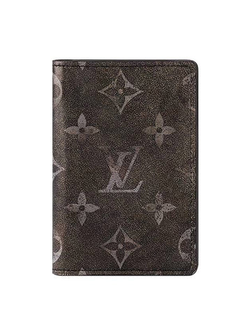 Pocket Organizer Brushed Monogram Cowhide Leather Card Wallet Black - LOUIS VUITTON - BALAAN 1