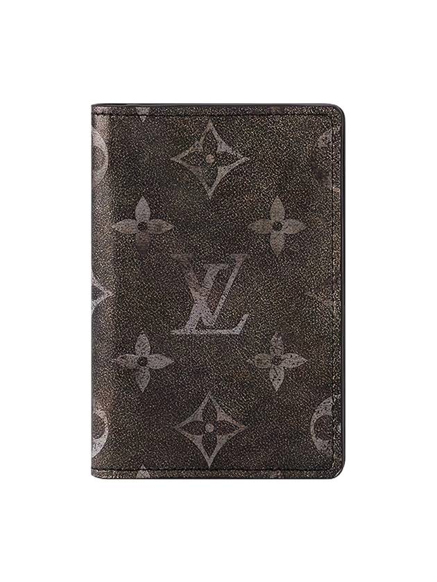 Pocket Organizer Brushed Monogram Cowhide Leather Card Wallet Black - LOUIS VUITTON - BALAAN 1