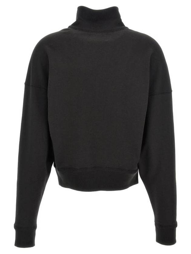 Ross Stand-Up Collar Short Cotton Sweatshirt Faded Black - ISABEL MARANT - BALAAN 3