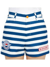 Women's Airline Border Shorts Navy - HORN GARMENT - BALAAN 7