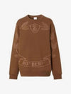 Embroidered Logo Cotton Sweatshirt Dark Birch Brown - BURBERRY - BALAAN 2