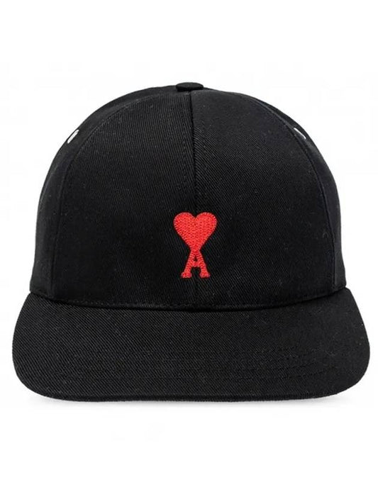 Heart Logo Ball Cap Black - AMI - BALAAN.