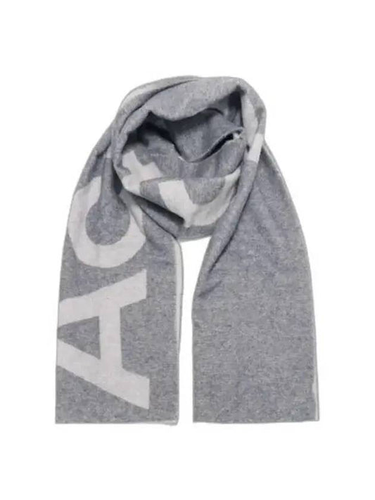 Logo Two-Tone Wool Muffler Grey - ACNE STUDIOS - BALAAN 1