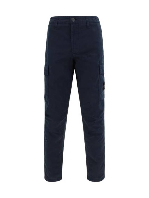 Supima Cotton Twill Stretch TC Straight Pants Navy - STONE ISLAND - BALAAN 1