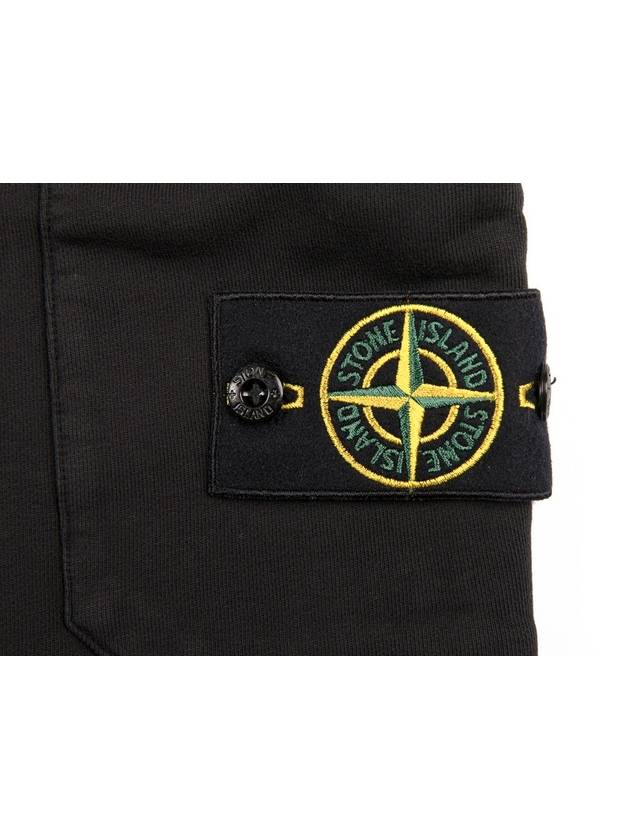 Men's Fleece Bermuda Shorts Black - STONE ISLAND - BALAAN 7