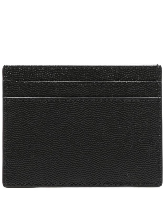 Embossed Leather Card Wallet Black - SAINT LAURENT - BALAAN 3