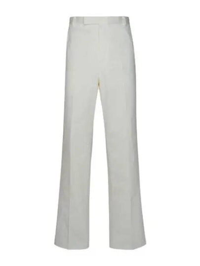 Low Rise Cotton Straight Pants White - THOM BROWNE - BALAAN 2