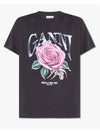 Basic Rose Relax Jersey Short Sleeve T-Shirt Black - GANNI - BALAAN 3