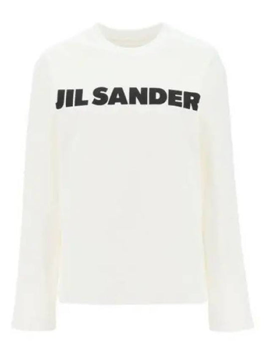 Logo Print Cotton Sweatshirt White - JIL SANDER - BALAAN 2