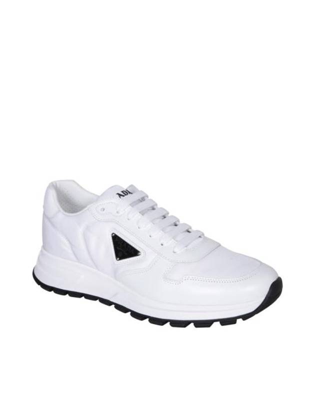 Prax 01 Re-Nylon Brushed Leather Low-Top Sneakers White - PRADA - BALAAN 3