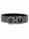 Reversible Gancini Leather Belt Grey - SALVATORE FERRAGAMO - BALAAN 2