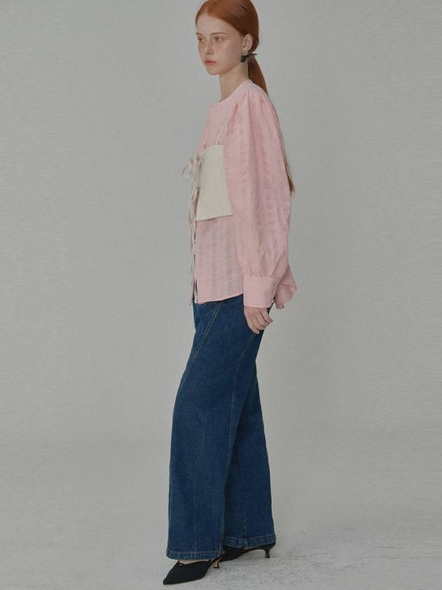 Puff Sleeve Tie Cotton Blouse Pink - OPENING SUNSHINE - BALAAN 5