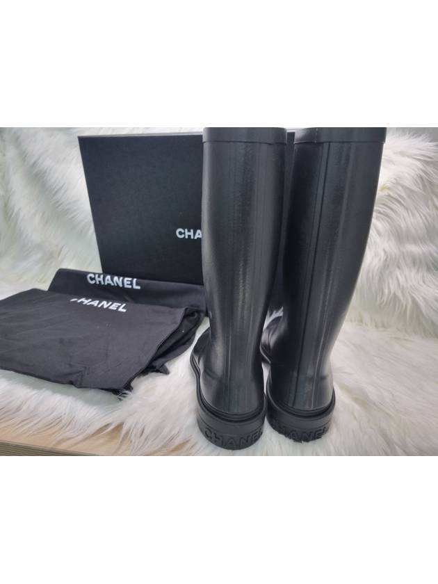 CC Logo Caoutchouc Rain Boots Black - CHANEL - BALAAN 6