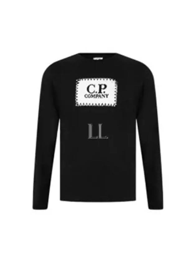 Logo Printed Cotton Long Sleeve T-Shirt Black - CP COMPANY - BALAAN 2