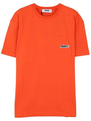 Logo Cotton Short Sleeve T-Shirt Orange - MSGM - BALAAN 1