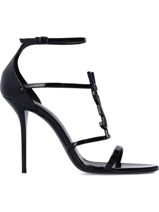 Cassandra Sandal Heels Black - SAINT LAURENT - BALAAN 1