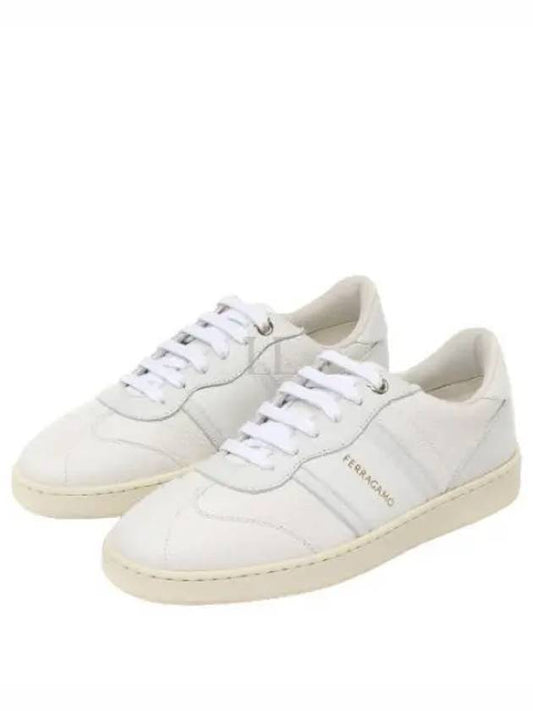 Logo Leather Low Top Sneakers White - SALVATORE FERRAGAMO - BALAAN 2