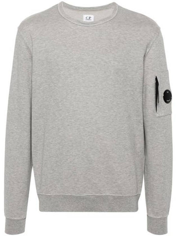 Light Fleece Crew Neck Sweatshirt Grey - CP COMPANY - BALAAN 1