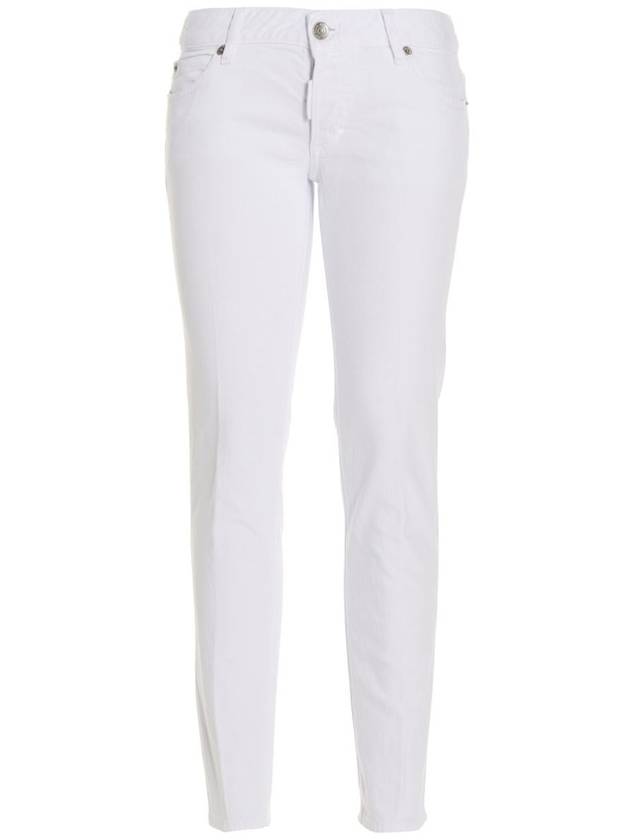 Women's Jennifer Crop Straight Jeans White - DSQUARED2 - BALAAN 2