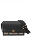 Leather and Vintage Check Note Crossbody Bag Black - BURBERRY - BALAAN 2