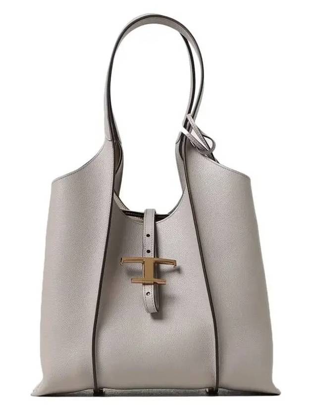 Logo T Timeless Leather Tote Bag Grey - TOD'S - BALAAN 2