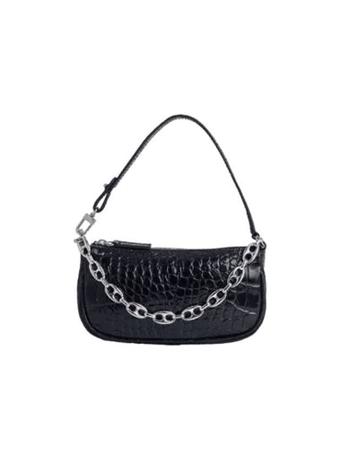 MINI RACHEL CROCO EMBOSSED LEATHER BLACK B1BSFM024WSBBK0CW0 - BY FAR - BALAAN 1