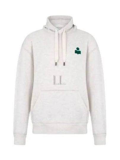 Matte Logo Print Hoodie Emerald Ecru - ISABEL MARANT - BALAAN 2