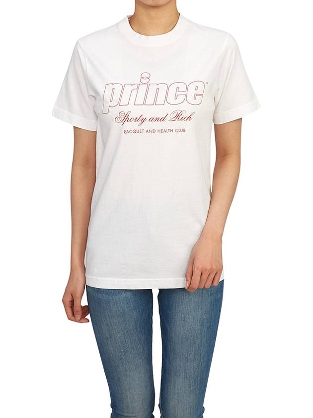 Prince Logo Print Short Sleeve T-Shirt White - SPORTY & RICH - BALAAN 6