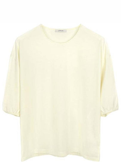 Mercerised Jersey Short Sleeve T-Shirt Yellow - LEMAIRE - BALAAN 2